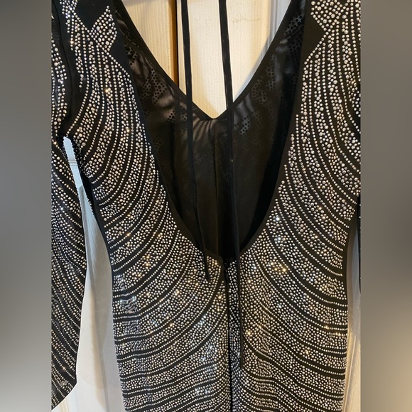 Long sleeve midi dress with rhinestones - Picture 3 of 4